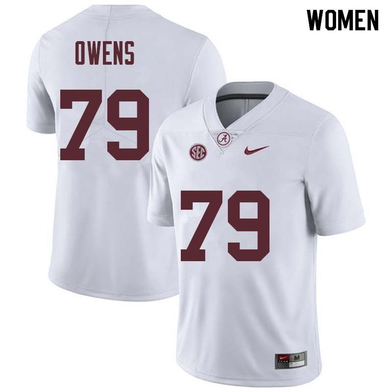 Alabama Crimson Tide Women's Chris Owens #79 White NCAA Nike Authentic Stitched College Football Jersey RT16H30VV